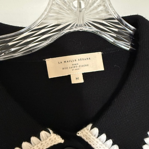 Sezane Betty Black and White Cardigan - Picture 3 of 5